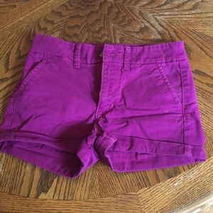 Purple cargo shorts